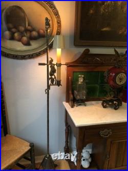 Very Rare Antique C1930 Moe Brothers Arts Crafts Gnome Floor Lamp