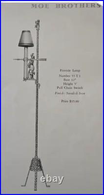 Very Rare Antique C1930 Moe Brothers Arts Crafts Gnome Floor Lamp