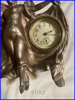 Very Rare Antique Columbus Clock Comp. Clock. 1910 Era Wind Up And Perfect Time