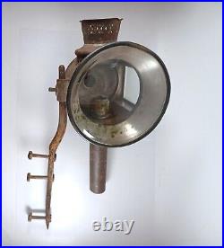 Very Rare Antique Devoursney Bros Carriage Fire Coach Lantern, Beveled Glass