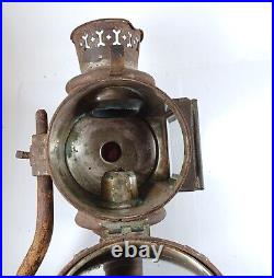 Very Rare Antique Devoursney Bros Carriage Fire Coach Lantern, Beveled Glass