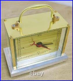 Very Rare Antique French Art Deco 8 Day Brass, Chromium & Glass Carriage Clock Very Rare Antique French Art Deco 8 Day Brass, Chromium & Glass Carriage Clock