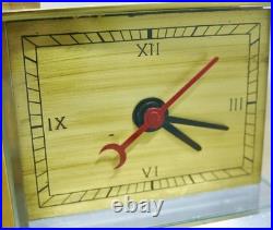 Very Rare Antique French Art Deco 8 Day Brass, Chromium & Glass Carriage Clock