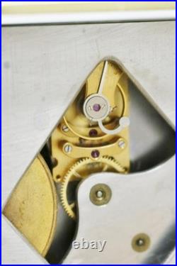 Very Rare Antique French Art Deco 8 Day Brass, Chromium & Glass Carriage Clock