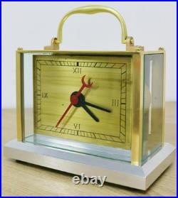 Very Rare Antique French Art Deco 8 Day Brass, Chromium & Glass Carriage Clock Very Rare Antique French Art Deco 8 Day Brass, Chromium & Glass Carriage Clock