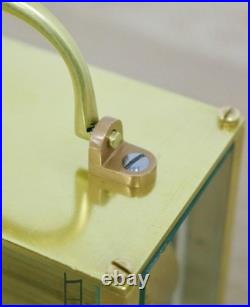 Very Rare Antique French Art Deco 8 Day Brass, Chromium & Glass Carriage Clock