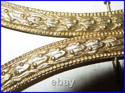Very Rare Antique French Nouveaute Huge Ormolu Lady's Buckles On Original Card