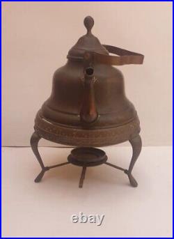 Very Rare Antique Moroccan Brass Tea Kettle 19th Century