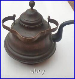 Very Rare Antique Moroccan Brass Tea Kettle 19th Century