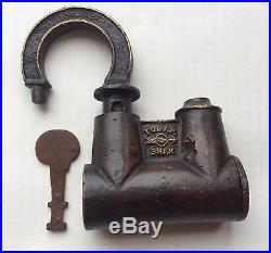 Very Rare! Antique Russian Railroad padlock LANCASTER, Brass