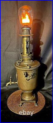 Very Rare Antique Russian Samovar Fire lamp, hand made