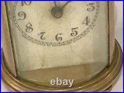 Very Rare Antique Signed Waterbury Round Tall Brass Carriage Clock Must See Nr