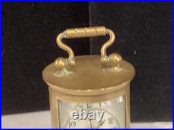 Very Rare Antique Signed Waterbury Round Tall Brass Carriage Clock Must See Nr