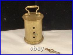 Very Rare Antique Signed Waterbury Round Tall Brass Carriage Clock Must See Nr
