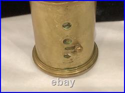 Very Rare Antique Signed Waterbury Round Tall Brass Carriage Clock Must See Nr