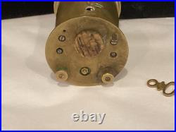 Very Rare Antique Signed Waterbury Round Tall Brass Carriage Clock Must See Nr