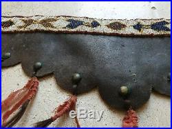 Very Rare Antique Sioux Trophy Belt with Hairlock Pendants late 19th Century