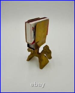 Very Rare Antique Solid Brass Horse Animal Figure Matchbox Holder