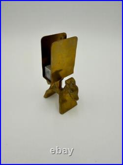 Very Rare Antique Solid Brass Horse Animal Figure Matchbox Holder