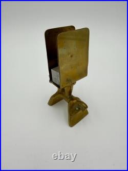 Very Rare Antique Solid Brass Horse Animal Figure Matchbox Holder