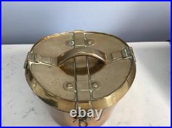 Very Rare Antique Solid Brass Top Hat Carrying Case With Handle Nr
