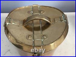 Very Rare Antique Solid Brass Top Hat Carrying Case With Handle Nr