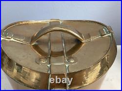 Very Rare Antique Solid Brass Top Hat Carrying Case With Handle Nr