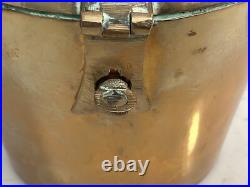 Very Rare Antique Solid Brass Top Hat Carrying Case With Handle Nr