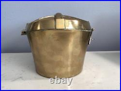 Very Rare Antique Solid Brass Top Hat Carrying Case With Handle Nr