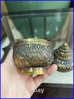 Very Rare Antique Toh Prik Estate Market Precious Thai Bencharong Bowl Siam Old