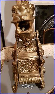 Very Rare! Antique Victorian Era Chinese Style Dragon Brass & Horn Oil Lamp