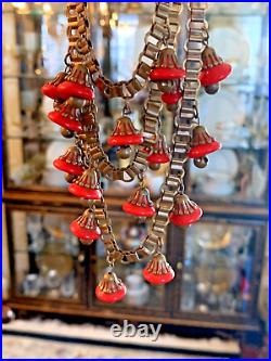 Very Rare Antique Victorian Festoon Book Chain Bell Choker Necklace Mint