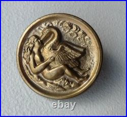 Very Rare Antique Victorian Story Picture Button Risque Naked Leda & The Swan