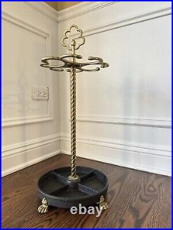 Very Rare Antique/Vintage Cast Iron and Brass Umbrella Stand