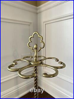 Very Rare Antique/Vintage Cast Iron and Brass Umbrella Stand