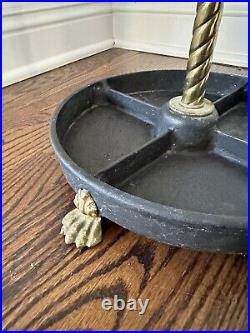 Very Rare Antique/Vintage Cast Iron and Brass Umbrella Stand