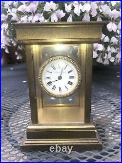 Very Rare Antique Vintage Matthew Norman London Brass Carriage Clock