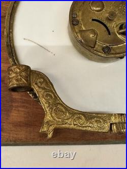 Very Rare Antique Waterbury U. S. Gas Night Light Desk Clock Brass Milk Glass