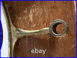 Very Rare Antique Waterbury U. S. Gas Night Light Desk Clock Brass Milk Glass