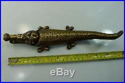 Very Rare Authentic Antique Brass Crocodile Shaped Beautiful Nutcracker