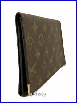 Very Rare Authentic Louis Vuitton Brass Tips Version Monogram Long Wallet LV