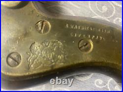 Very Rare Brace A. Mathieson & Son Ebony & Plated Brass Engrave Needs Restoration