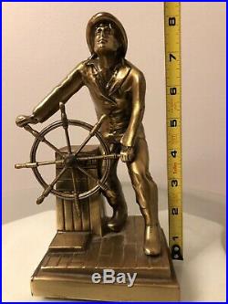 Very Rare Brass Fisherman Statue Replica Gloucester Captain 6 Lbs