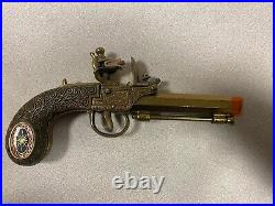 Very Rare Brass Flintlock Pistol Deringer Replica Non-Firing Antique Showpiece