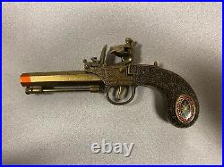 Very Rare Brass Flintlock Pistol Deringer Replica Non-Firing Antique Showpiece