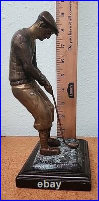 Very Rare Brass Golfer Sculpture Nice (J)