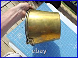 Very Rare Brooklyn N. Y. Brass Co. Fireman's Brass Bucket with handle 1850-1890