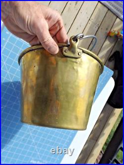Very Rare Brooklyn N. Y. Brass Co. Fireman's Brass Bucket with handle 1850-1890