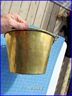 Very Rare Brooklyn N. Y. Brass Co. Fireman's Brass Bucket with handle 1850-1890