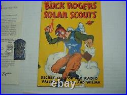 Very Rare Buck Rogers Solar Scouts Book Commanders Badge & Solar Scout Pin Badge